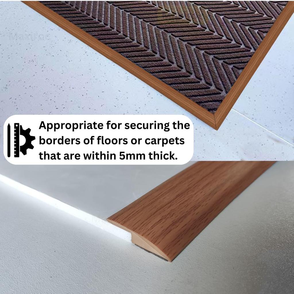 1PC 1mx3.5cm Self Adhesive Wood Grain PVC Strip Easy Install Floor Transition Sealing for Home Decoration Edge Trim Strip Home A
