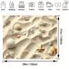 Ästhetischer 2D-Strand-Wandteppich, Sand mit Muschel- & Seestern-Hintergrund