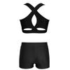 Ärmellose Weste mit Kreuzrücken-Cutout und High-Waist-Shorts mit V-Ausschnitt für Mädchen Yoga Laufen Fitnessstudio Activewear Performance