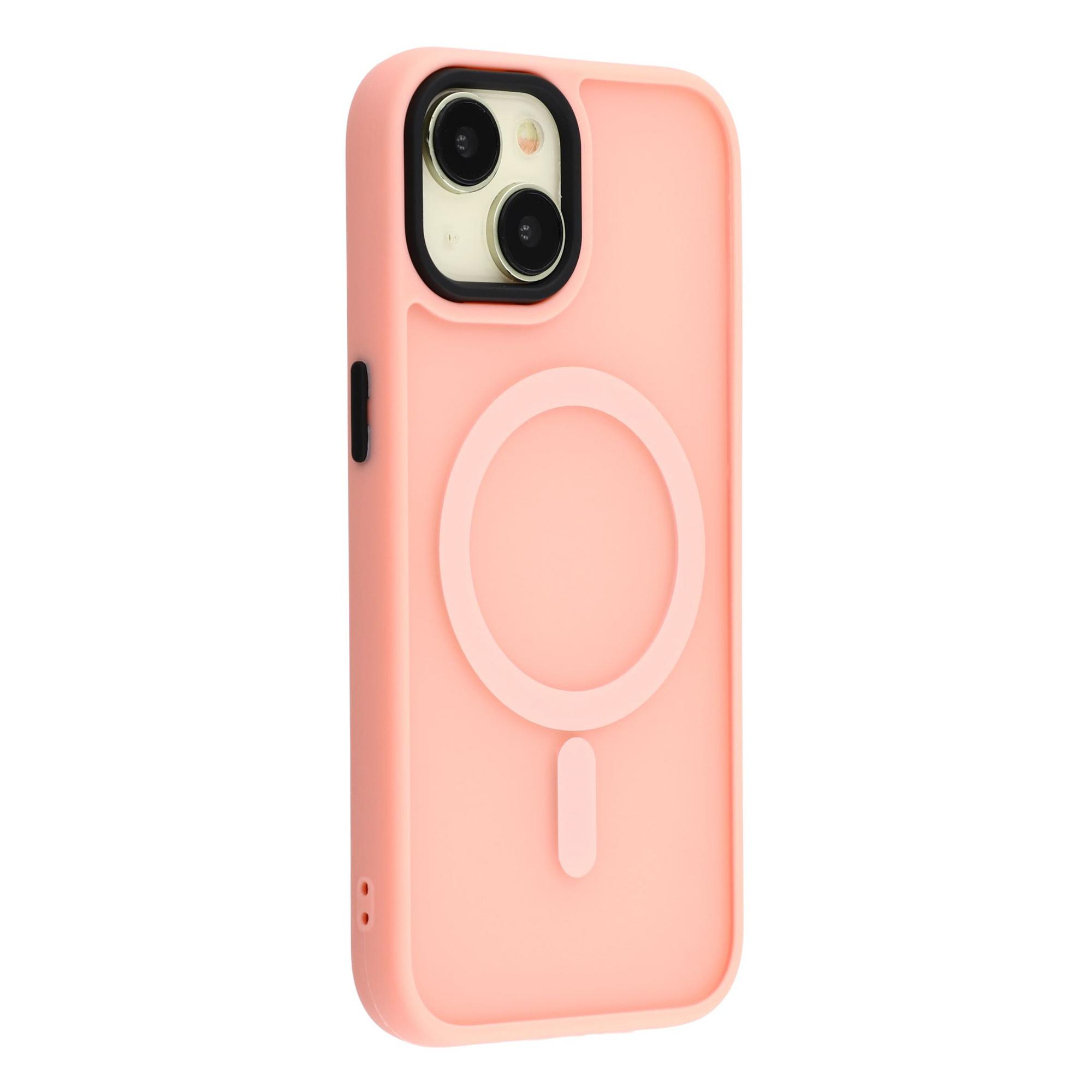 

For iPhone 15 Plus Case Compatible with MagSafe Skin-Touch PC+TPU Phone Cover Pink