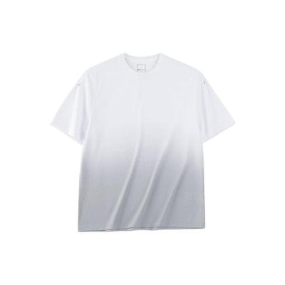 T-shirt z nadrukiem logo, z literami, z okrągłym dekoltem, z krótkim rękawem, odzież treningowa, sportowa, fitness, męskie topy, kolor żwirowo-biały 152320137-2
