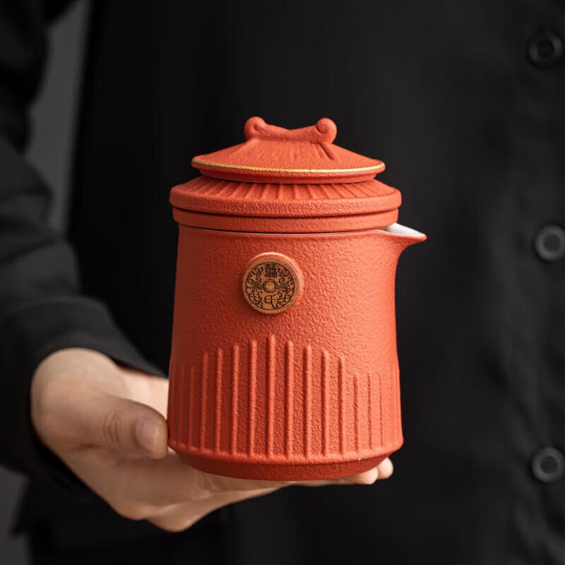 Sushi Ceramic Forbidden City Palace Red Travel Tea Set