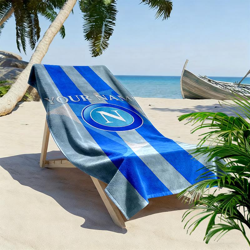 Nome Personalizzato S.S.C. Asciugamano da Spiaggia Stampa Napoli, Asciugamano Grande Morbido Asciugatura Rapida per Spiaggia Campeggio Nuoto -HE108