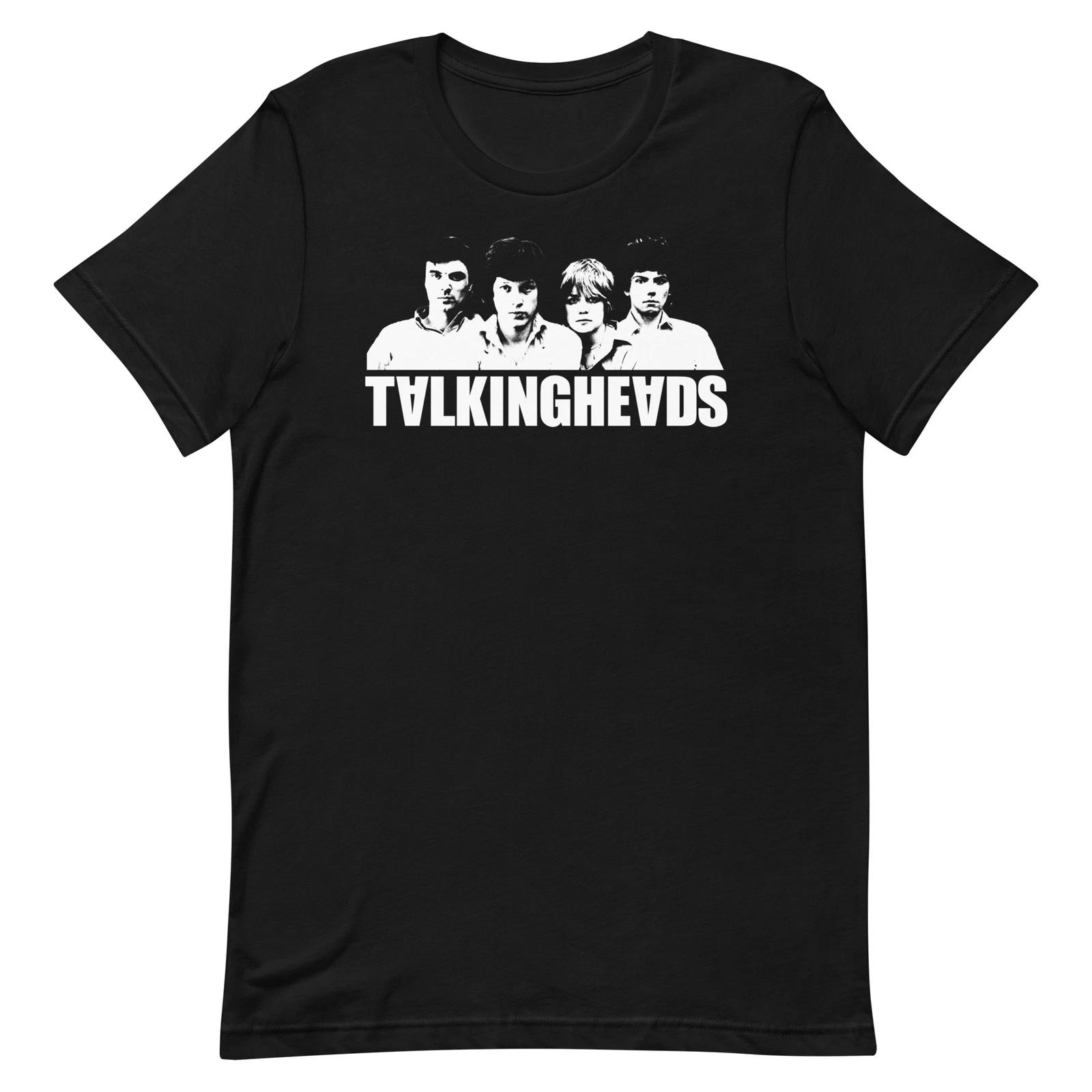 

Talking Heads Portrait Digital Art Graphic Black Tee Shirt Unisex 100% Cotton T-shirt Mens Tees Top L