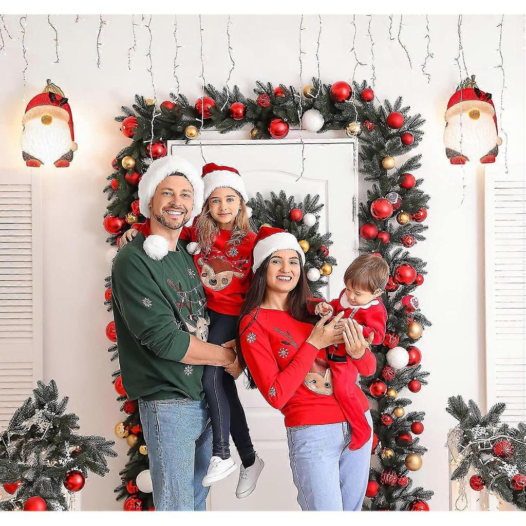 2 Pack Christmas Santa Claus Porch Light Cover Decorations Outdoor,red Lightpost/lamppost Covers For Holidays Home Door Decor - DD