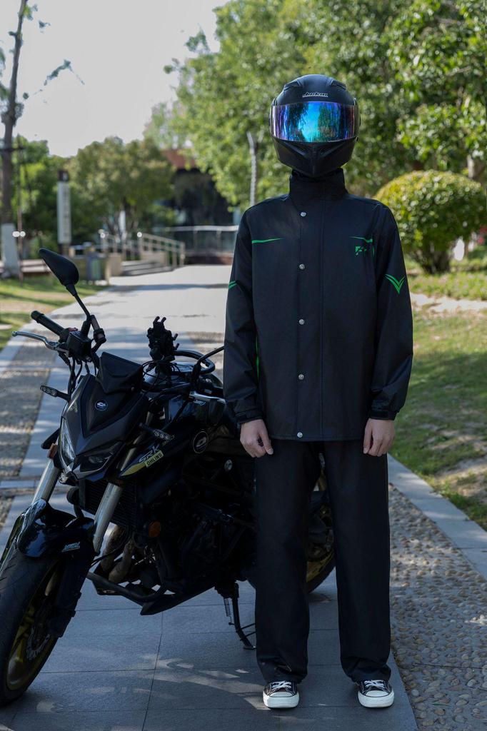 Men's Motorcycle Rain Suit - Heavy-Duty, Split-Type Full Body Outerwear for Riders