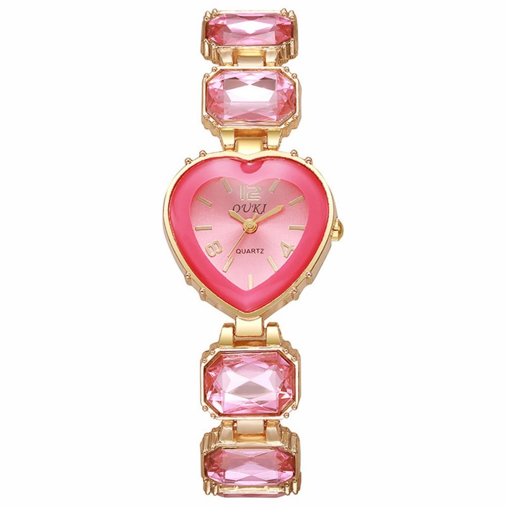 Adjustable Bracelet Rhinestone Bracelet Watch Colorful Crystal Chain Wristwatch Ladies