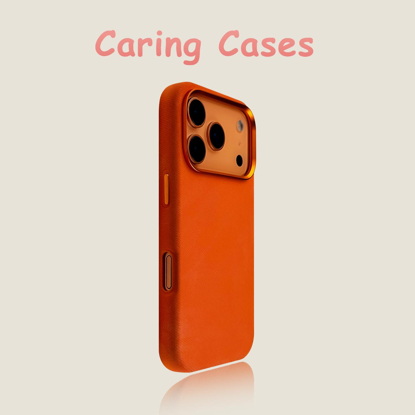 

For iPhone 17 Pro Max Case Red Fleece Leather Shockproof Business Protective Compatible with iPhone 16 15 14 13 12 iPhone 15 помаранчевий