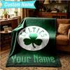 1PC Custom Name Blanket Boston Sports Icons Flannel blankets Patterns Throw Blanket All-Season Soft Gift for Couch, Bed, Camping, Birthday gifts
