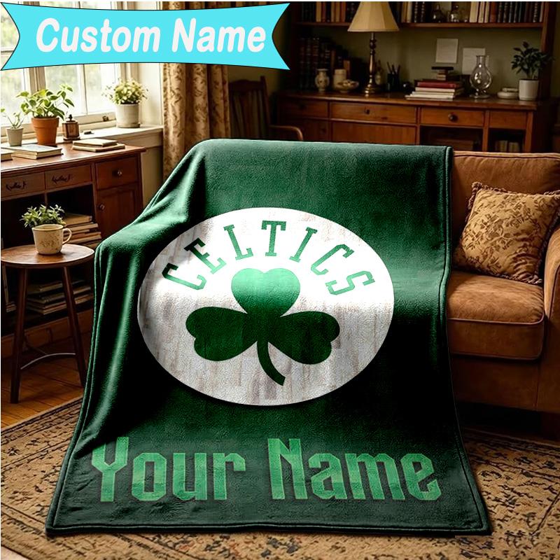 1PC Custom Name Blanket Boston Sports Icons Flannel blankets Patterns Throw Blanket All-Season Soft Gift for Couch, Bed, Camping, Birthday gifts