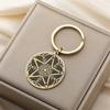 EUEAVAN Wicca Pentagram Chakra Keychain for Women Men Stainless Steel Hecate Wheel Amulet Keyring Spiritual Pagan Jewelry Gift