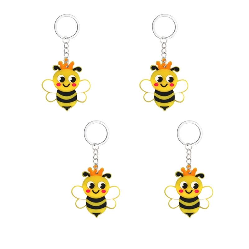 24 Pezzi Mini Portachiavi Ciondoli Api Ciondolo Nido d'Ape Ciondolo Fiore d'Api Portachiavi per Bambini Regali per Feste Zaino Scolastico