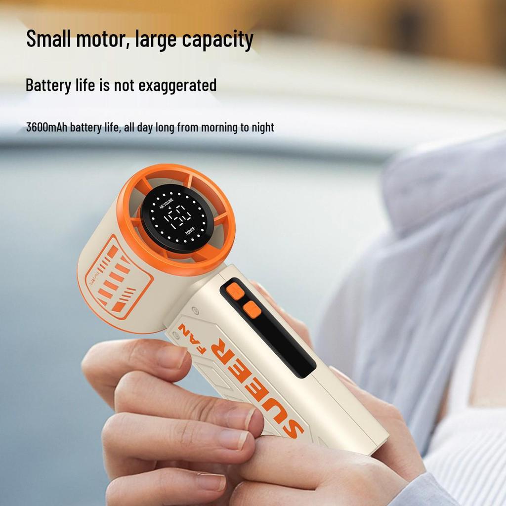 Mecha-Style High-Speed Handheld Fan with 150-Speed Turbine Blades and Large Capacity