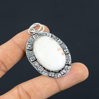 Natural Scolecite Gemstone Pendant 925 Sterling Silver Indian Jewelry For Girls
