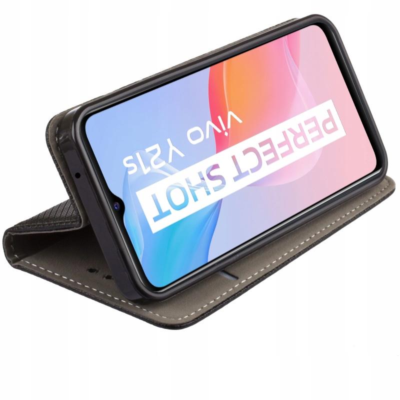 Case for VIVO Y21, Y21S and Y33S SMART MAGNET BLACK BOOK + GLASS