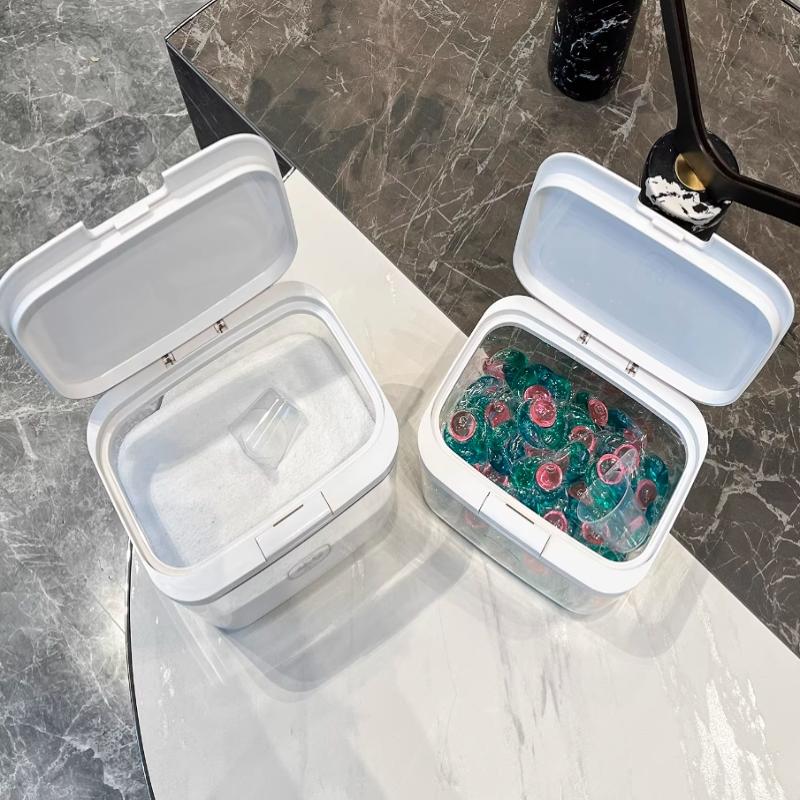 Laundry Pod Container, Laundry Pod Holder, Sealed And Automatic Pop-Up, Large Capacity Holds Laundry Pods For Laundry Room