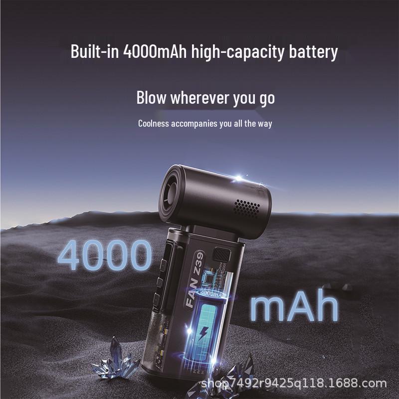 2026 High-Speed USB Rechargeable Handheld Fan - Five-Speed Portable Wind Cannon, Customizable Logo