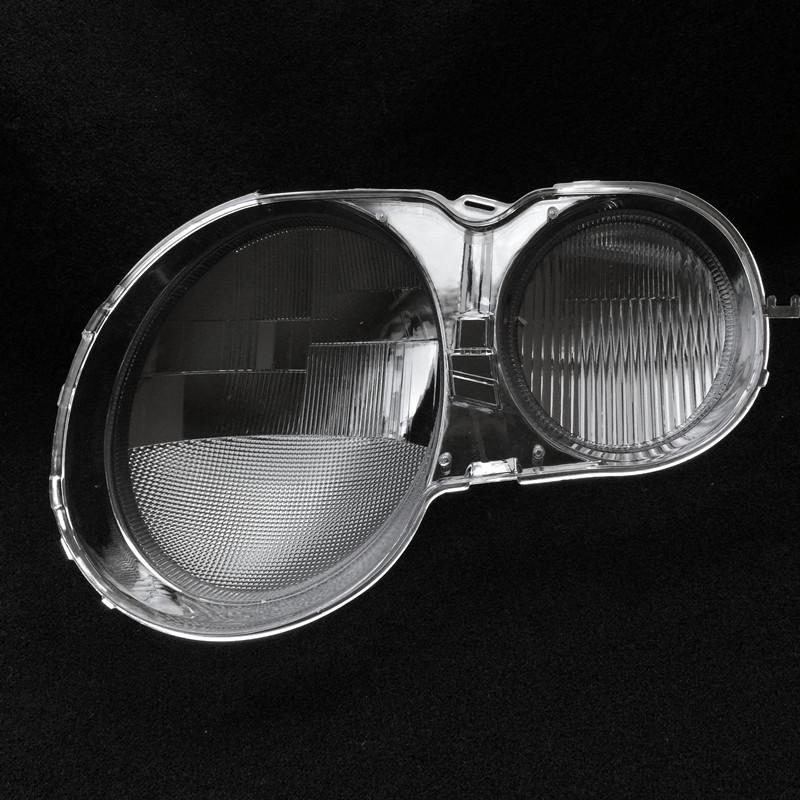 Fits 99-05 Mercedes-Benz E-Class W210 Headlight Lens Cover: Transparent PC Mask Crystal Face.