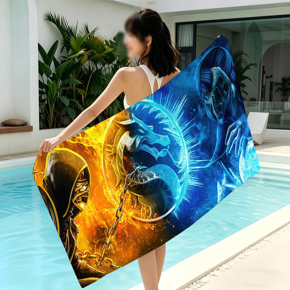 Game M-Mortal Kombat Towel Beach Towels Yoga Gym Lightweight Portable For Swimming Shower Travel Sports Accessories Sandproof