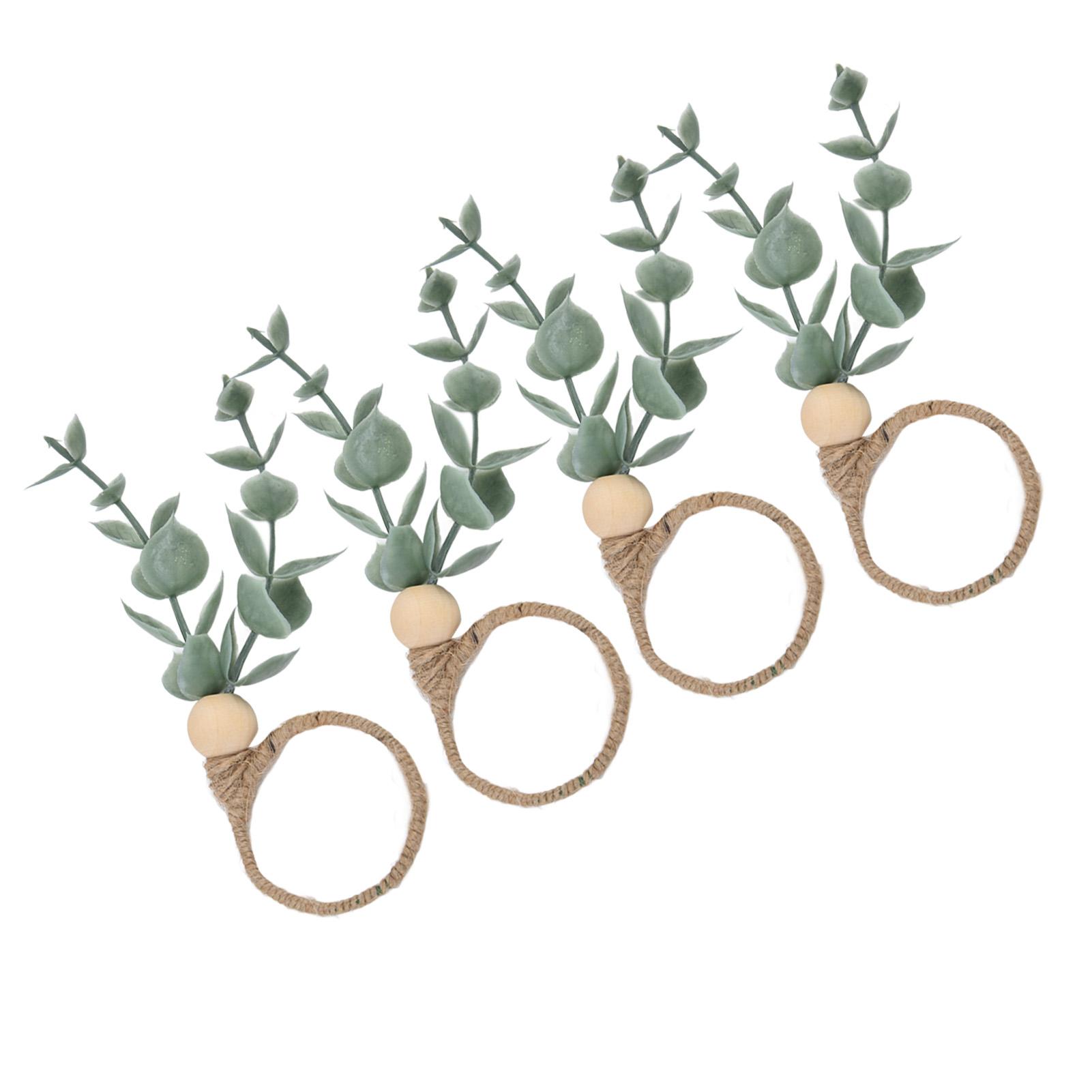 

4Pcs Artificial Flower Napkin Rings 4cm Diameter 20g Weight for Wedding Christmas New Year Anniversary Holiday Birthday Party