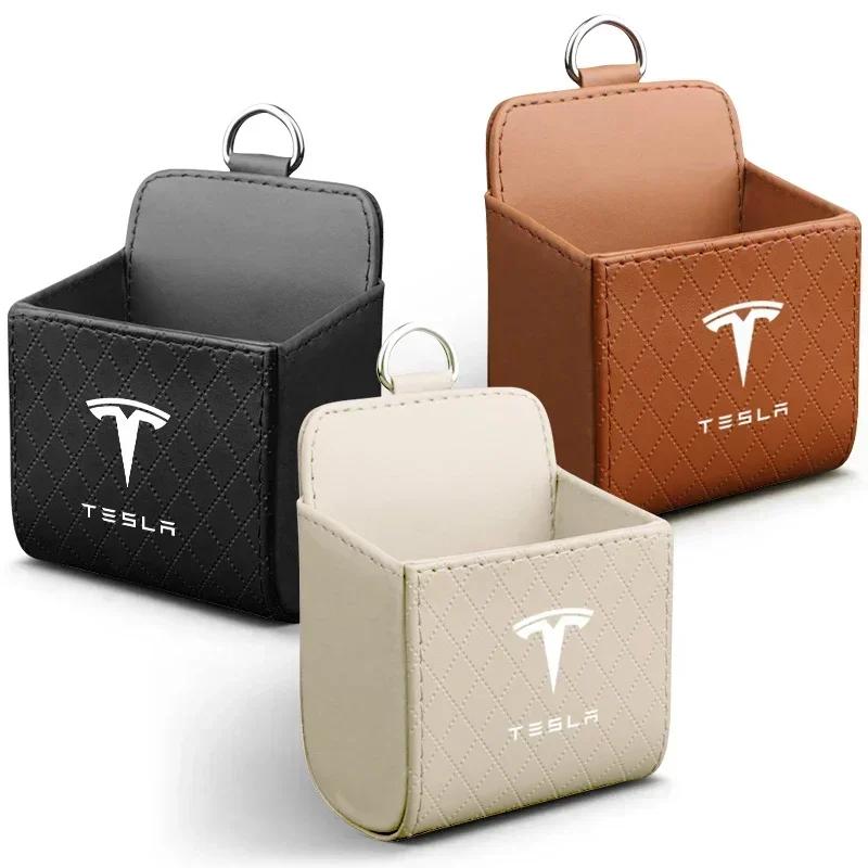 Car Sticker 2025 New Tesla Car Storage Box Air Vent Dashboard Tidy Hanging Organizer Box For Tesla Model 3 S X Y Style Roadster 
