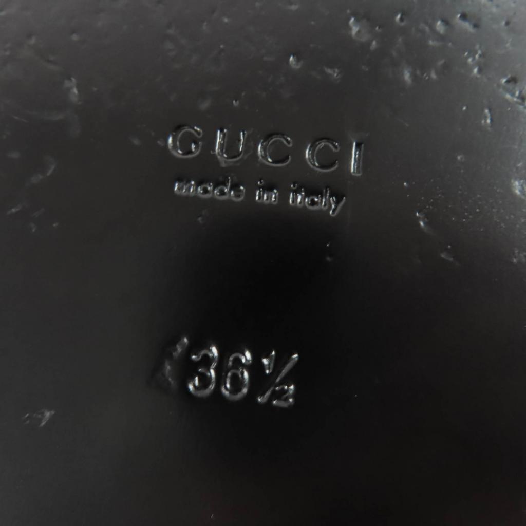 Great GUCCI Sandals Interlocking G black leather Women 36.5 695207 Used