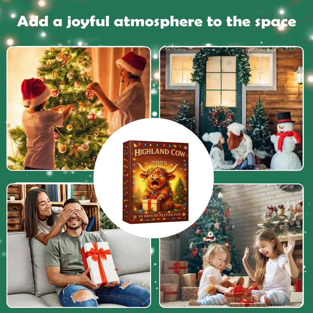 Weihnachts-Adventskalender 2D Acryl 2025 Anhänger Dekoratives Tier Weihnachts-Adventskalender Spielzeug für Wohnzimmer Schlafzimmer Küche