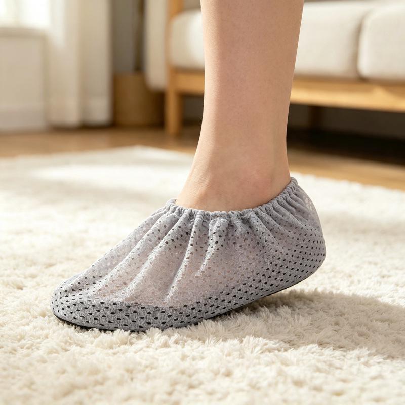 Washable Non-Slip Cowhide Sole Shoe Covers - Indoor Dustproof, Wear-Resistant, Reusable.