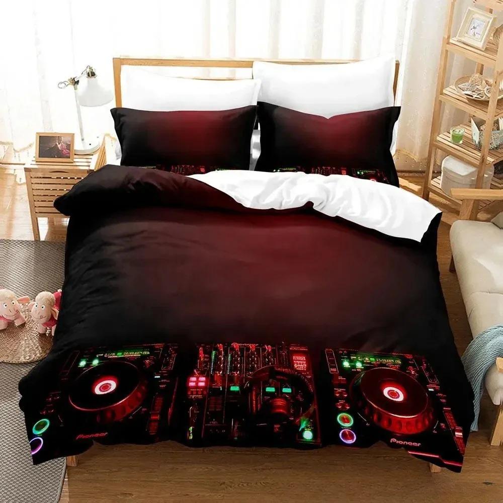 3D Music DJ Rock Bedding Set Single Twin Full Queen King Size Bed Set Adult Kid Bedroom Duvet Cover Sets Anime Parure De Lit Bed