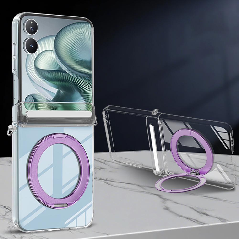 

For Xiaomi Mix Flip 2 Kickstand Crystal Magnetic Case TPU PC Phone Cover Magnetic Hinge Protection