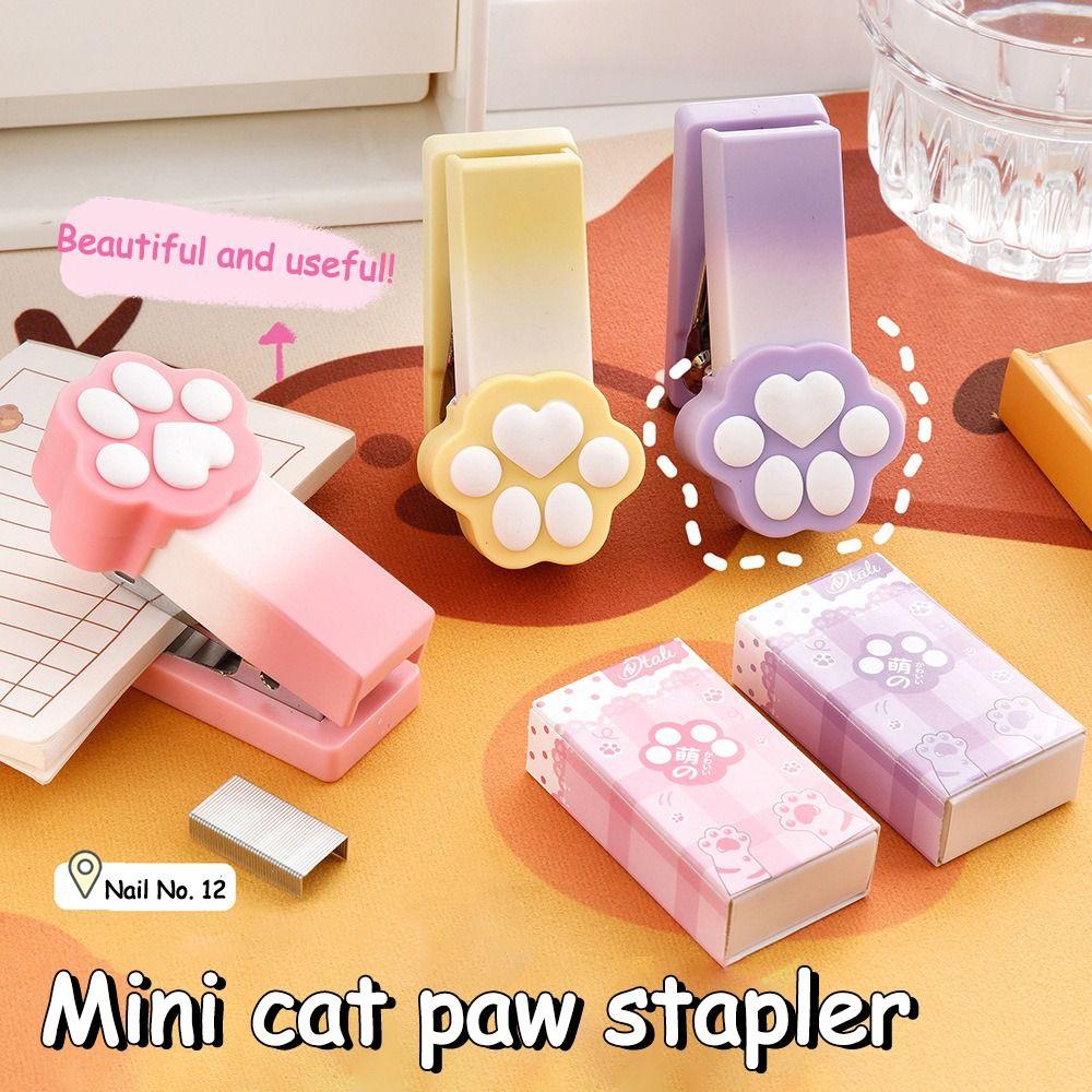 Multifunctional Stapler Set Gradient Cat Claw Paper Binder Binding Machine  Back To School Gifts