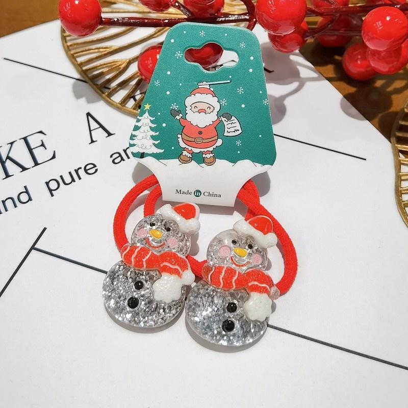 2Pcs/Set 2026  Christmas Hair Accessories Girls Festive Santa Claus Hair Ties Cute Red Hairpin Kid Holiday Party Hairpins
