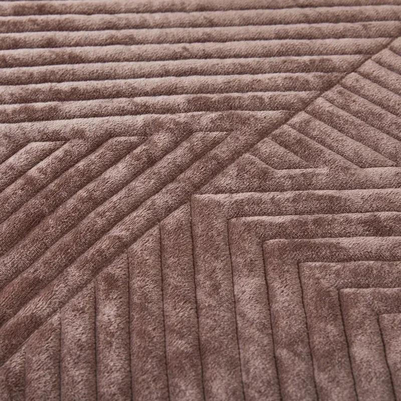 Winter Thickened Plush Sofa Mat Dust Proof Anti Slip Sofa Cover Solid Color Geometric Stripes Couch Cushion Suture Sofa Cushion