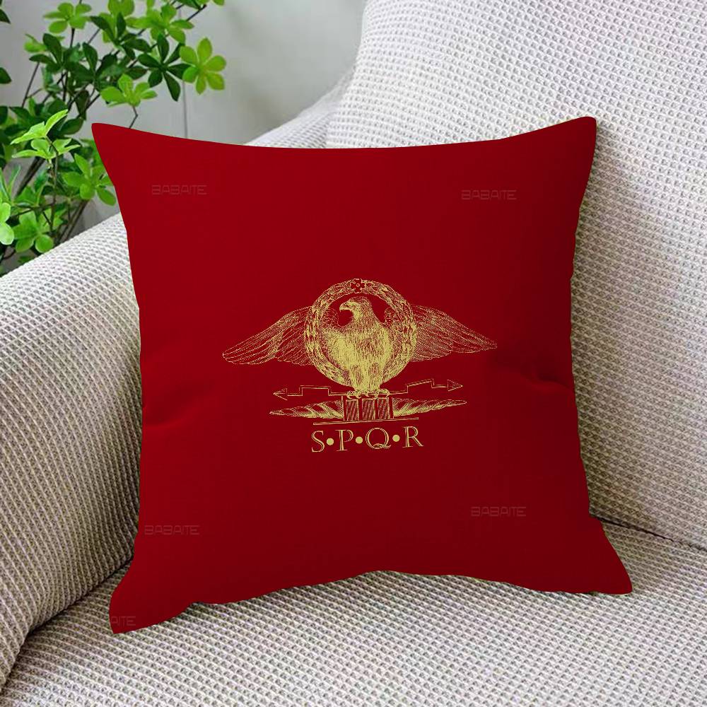 Roman S-SPQRS Pillow Covers Cartoon Sofa Decorative Home Double-sided Printing Short Plush Cute Cushion Cover