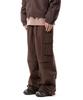 AAKAM Stretched Knee Slit Cargo Pants (Brown)