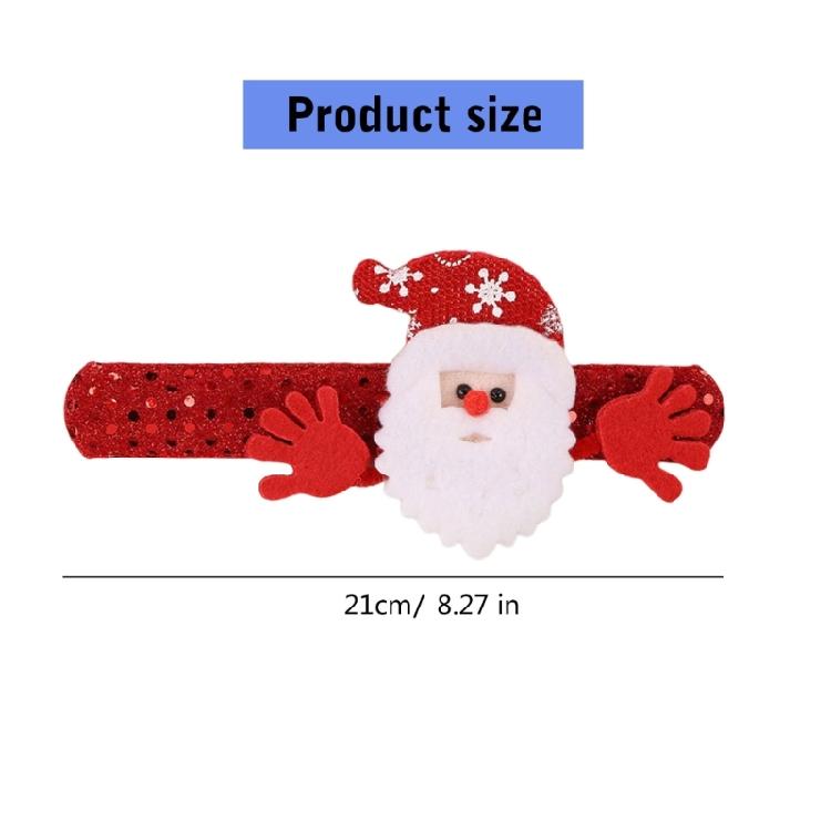 Animal Patterned Christmas Slap Bracelets Festival Slap Wristband for Christmas Celebration Durable Fabric Home Ornament