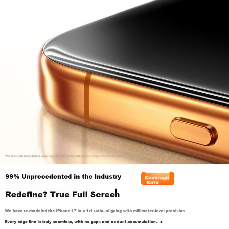 Baseus 3D Heat-Bent Film + Ultra-Thin Non-Glare IPhone 17 Tempered Glass Screen Protector, Full Coverage for Apple 17 Phone, HD Protective Film