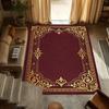 Vintage Red Area Rug Floral Scroll Print Carpet Soft Non-Slip Washable Floormat Luxury Ornate Doormat for Living Room Entryway
