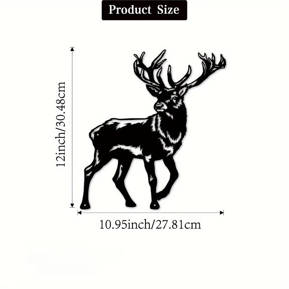 Metal Deer Cabin Decor - Gift for Deer Hunters. Outdoor & Room Wall Decor. Classic Silhouette Metal Artwork.