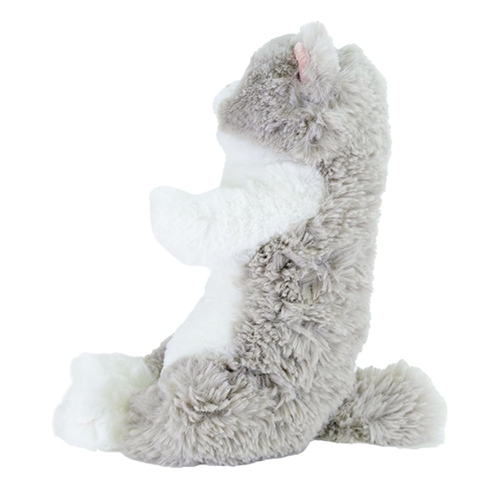 SunLemon Sleeping Lap Cat, Small, GY, 15 X 18 X 34 Cm, Plush Animal, Cute Cat, Gray, P-1373