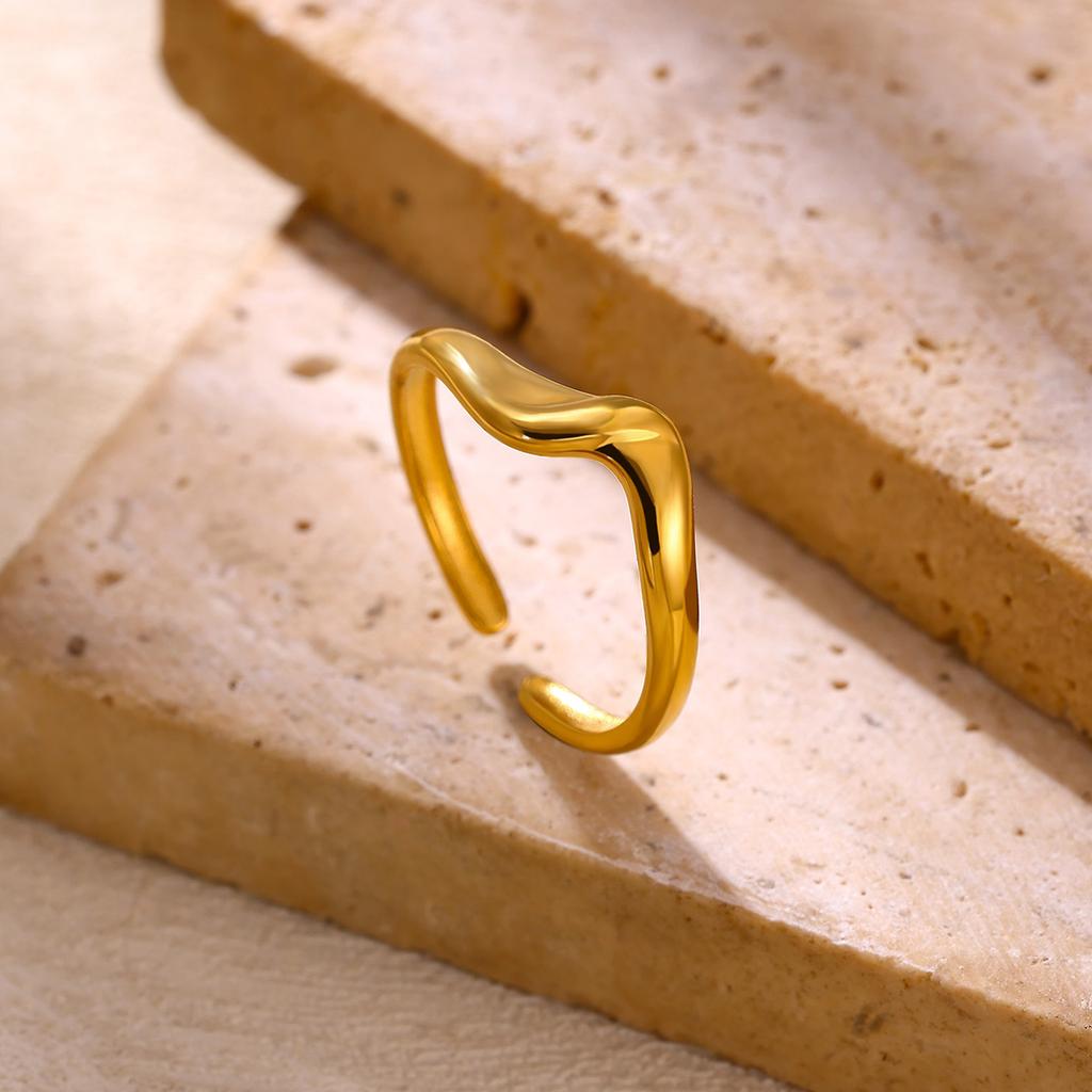Gold Color Flower Rings For Women Aesthetic Geometry Stainless Steel Star Anillos Party Wedding Jewelry Elegant Gift Christmas