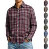 Men's Long Sleeve Plaid Button Down Shirt with Collar for Casual Everyday Wear