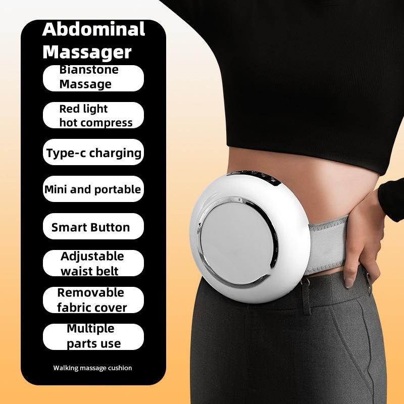 

Мини-массажер для живота, портативный, перезаряжаемый, многофункциональный, электрический, мягкий, абдоминальный инструмент, согревающий компресс, массаж талии и спины неглазурованный фарфор
