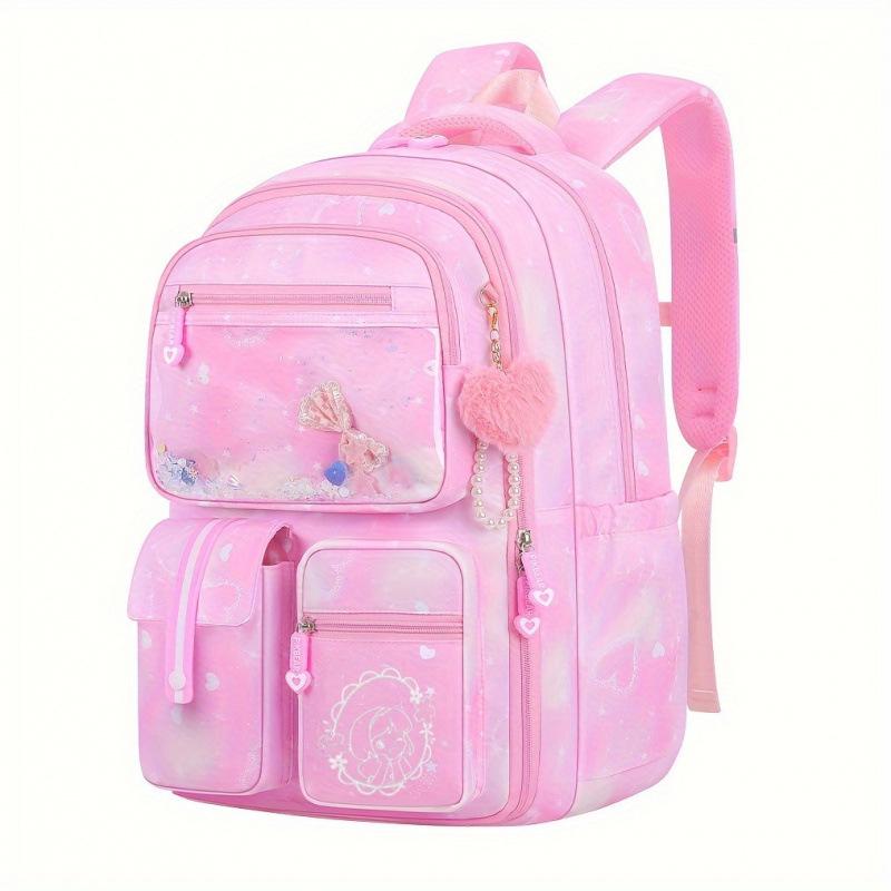 Zaino scolastico, Livello di apertura porta frigorifero da 1 a 6, Zaino ultra-leggero per ragazze Riduzione del carico Protezione della colonna vertebrale Livello 1 Zaino scolastico leggero