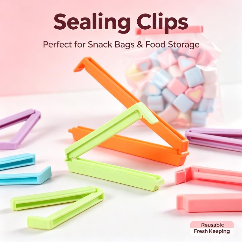 12Pcs Portable Kitchen Storage Food Saver Clip Sealing Bag Clip Sealer Clamp Plastic Tool Kitchen Accessory