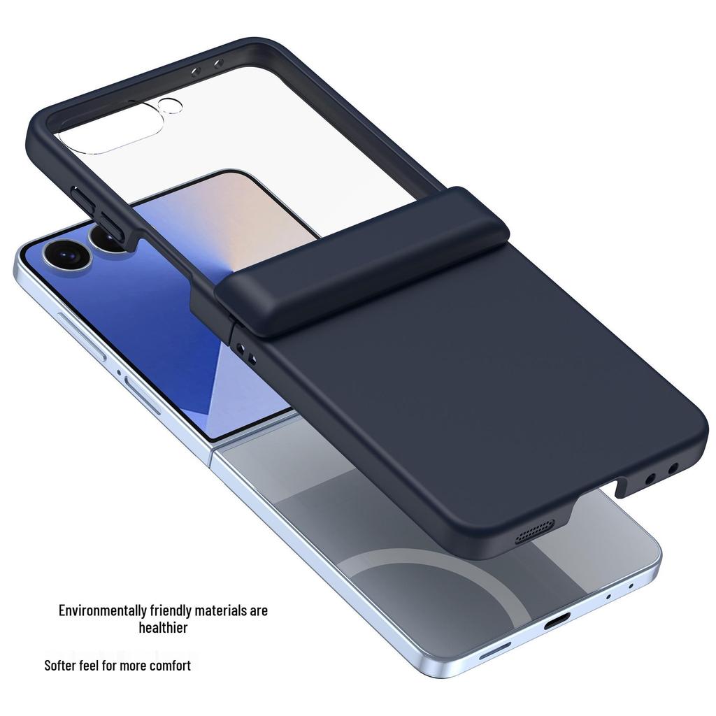 Coque de protection transparente Samsung Z Flip7 avec film de protection en verre trempé couvrant intégralement