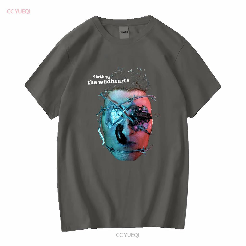 The Wildhearts Earth Vs wildhearts T Shirt NEW OFFICIAL vintage Washed Stylish graphic Slightly homme Comfortable Soft