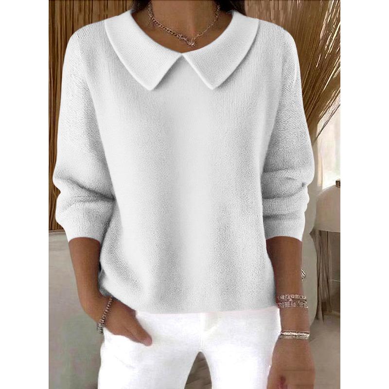 BITCED Women's Fashion Casual Solid Color Print  Long Sleeve O-Neck Blouses & Shirts