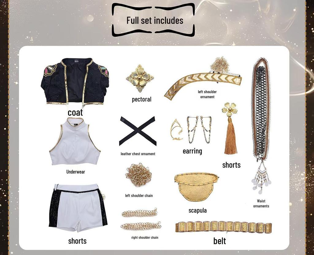 Lumi Black K-pop Girl Group Demon Hunter Halloween Cosplay Costume Set