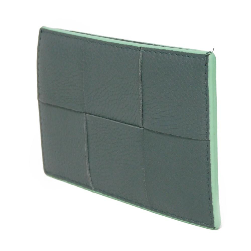 Used 11897 Cassette Credit Card Holder 7946 Inkwell RFID Maxi Intrecciato Light Green Men's from Japan AUTHENTIC